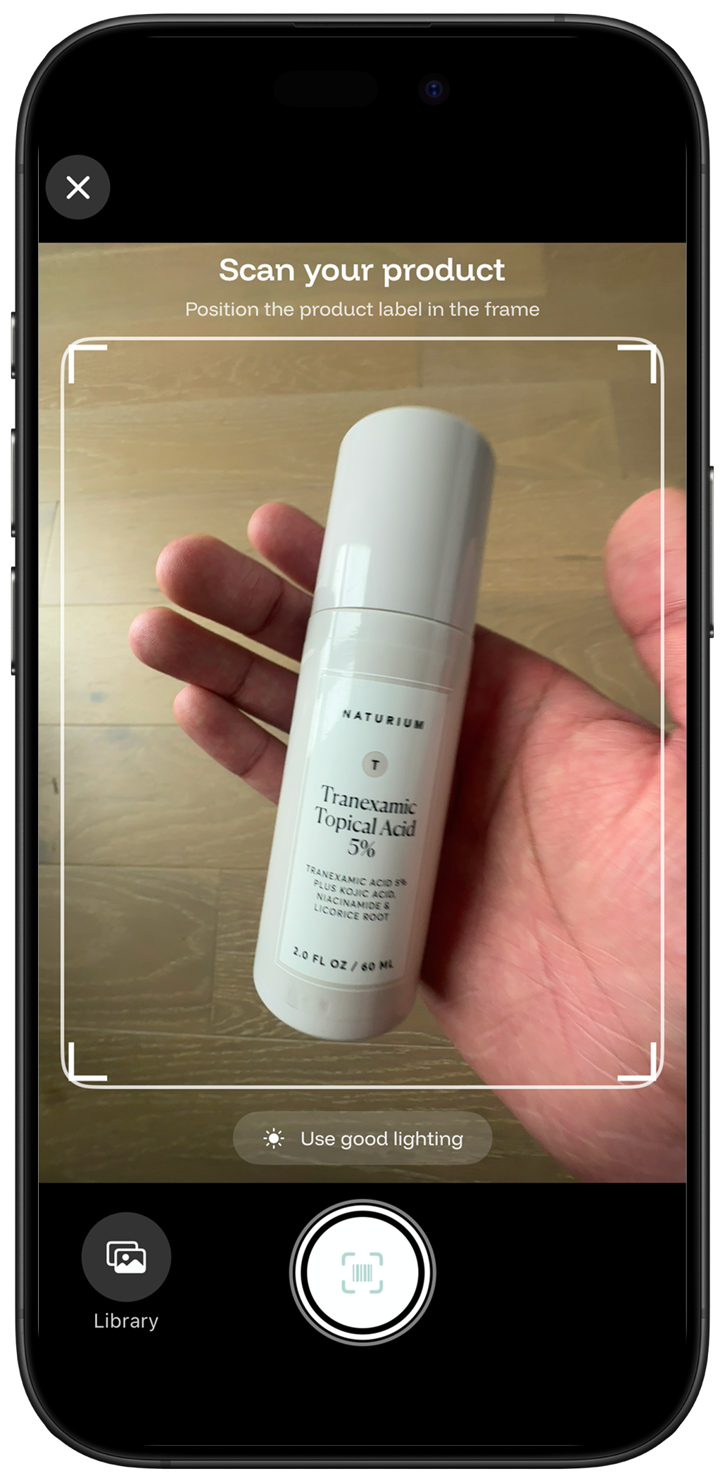 Product barcode scanning camera